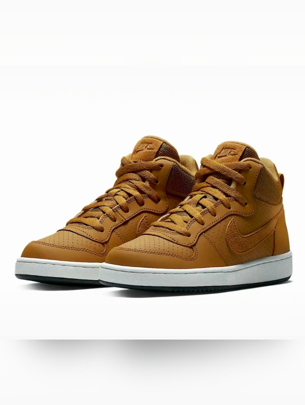 (Grade School Sizes) - Nike Court Borough Mid Wheat (Brand New)